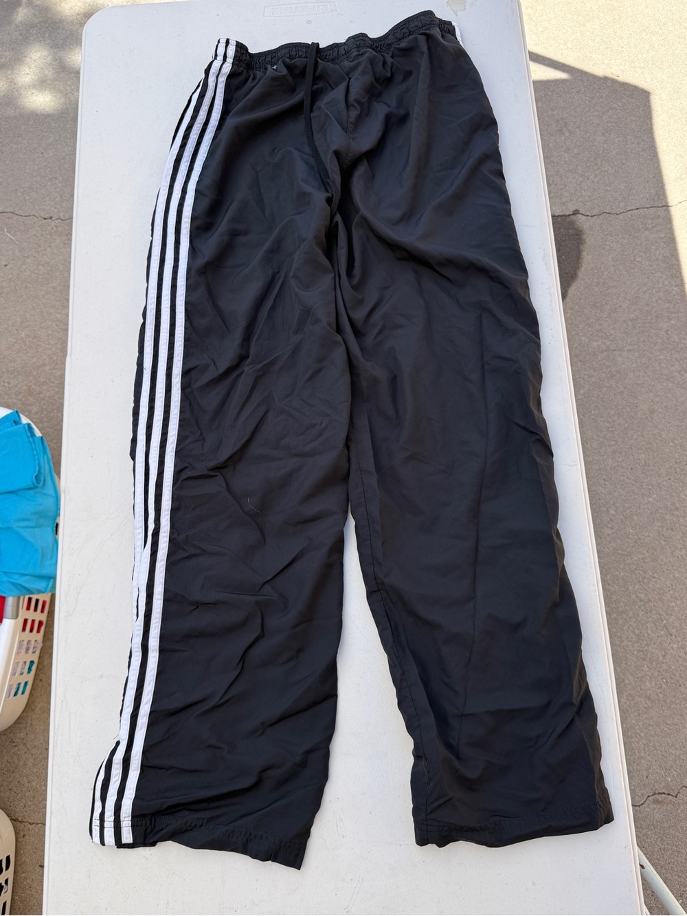Adidas Black Trackpants with White Triple Stripes